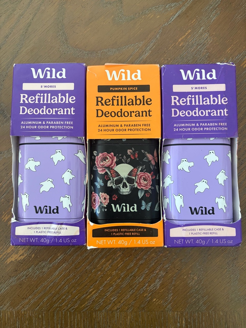 Wild Refillable Deodorant - S'mores & Pumpkin Spice (Purple & Black)